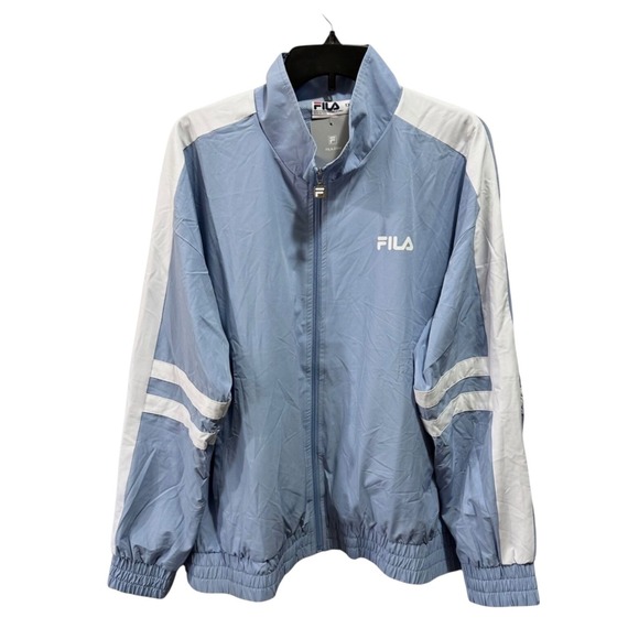 Fila Jovia Track Jacket Womens Plus Size 1X Blue White Full Zip Mesh‎ Lined NWT - Picture 2 of 5